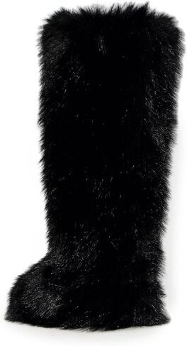 Wild Diva MELANIE-39 Women's Y2K Rave Trendy Fluffy Faux Fur Knee-High Winter Fashion Snow Boots in Saudi Arabia