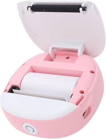 Yunseity Portable Thermal Printer, Compact Photo Label Barcode Printer with APP Connection Black and White Barcode for Students Phone (Blue) in Saudi Arabia