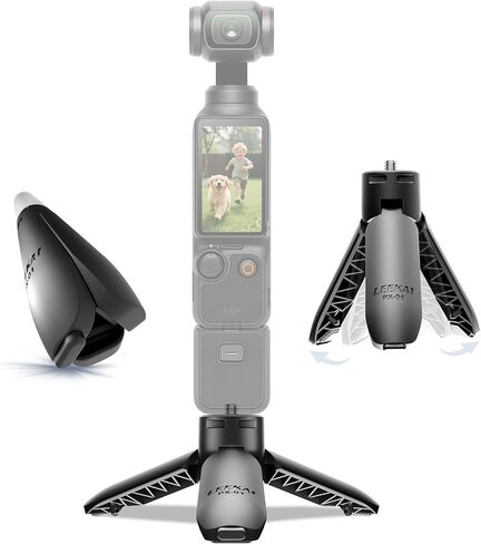 حامل ثلاثي صغير مفتوح تلقائيًا من Leekai PX01 لـ DJI Osmo Pocket 3 & 2، حامل ثلاثي القوائم Vlog، مقبض حامل سطح المكتب التلقائي للجيب، عصا سيلفي صغيرة على سطح الطاولة لـ insta360 X5/X4/X3/، Action 5 Pro/4/3 in Kuwait