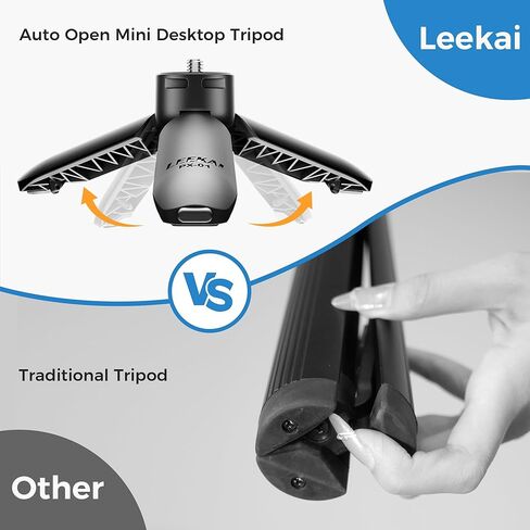 حامل ثلاثي صغير مفتوح تلقائيًا من Leekai PX01 لـ DJI Osmo Pocket 3 & 2، حامل ثلاثي القوائم Vlog، مقبض حامل سطح المكتب التلقائي للجيب، عصا سيلفي صغيرة على سطح الطاولة لـ insta360 X5/X4/X3/، Action 5 Pro/4/3 in Kuwait