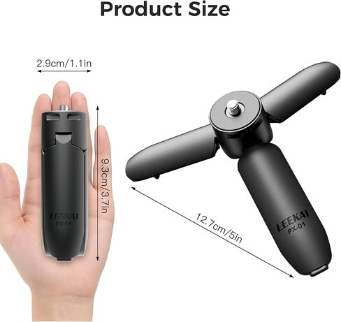 حامل ثلاثي صغير مفتوح تلقائيًا من Leekai PX01 لـ DJI Osmo Pocket 3 & 2، حامل ثلاثي القوائم Vlog، مقبض حامل سطح المكتب التلقائي للجيب، عصا سيلفي صغيرة على سطح الطاولة لـ insta360 X5/X4/X3/، Action 5 Pro/4/3 in Kuwait