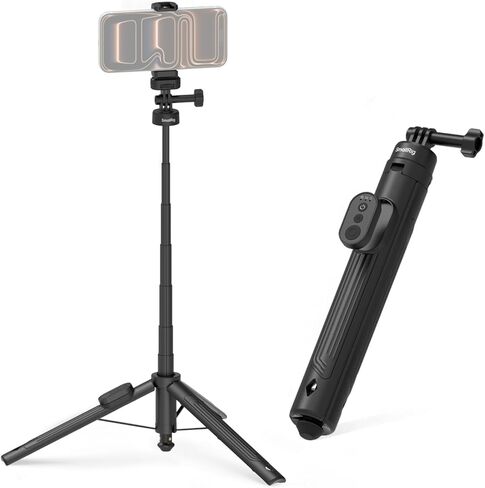 SmallRig 59" Selfie Stick Tripod with Remote & Phone Clamp, Extendable Tripod Stand for DJI Osmo Action 6/5 Pro/4, for GoPro Hero 13/12/11, for Insta360 X5/X4, for iPhone 16/15/14, for Android - 5464 in Saudi Arabia