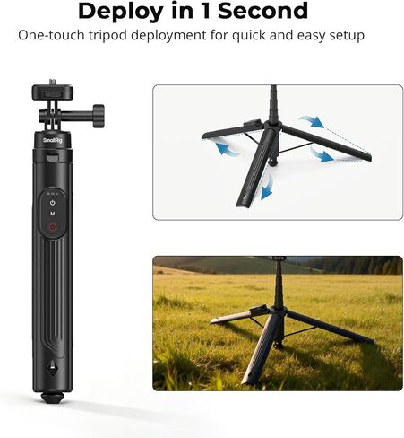 SmallRig 59" Selfie Stick Tripod with Remote & Phone Clamp, Extendable Tripod Stand for DJI Osmo Action 6/5 Pro/4, for GoPro Hero 13/12/11, for Insta360 X5/X4, for iPhone 16/15/14, for Android - 5464 in Saudi Arabia