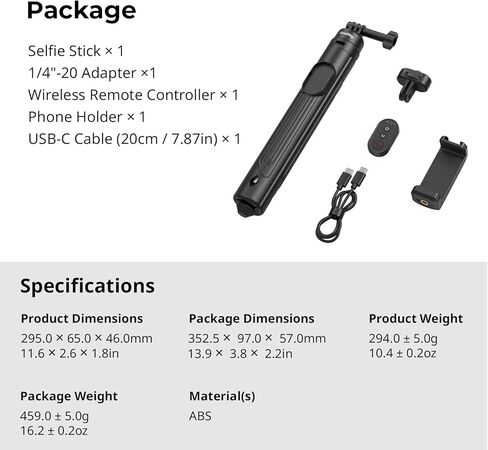 SmallRig 59" Selfie Stick Tripod with Remote & Phone Clamp, Extendable Tripod Stand for DJI Osmo Action 6/5 Pro/4, for GoPro Hero 13/12/11, for Insta360 X5/X4, for iPhone 16/15/14, for Android - 5464 in Saudi Arabia