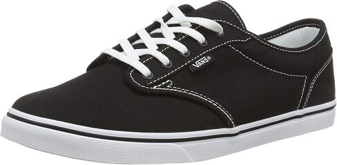 Vans Women's Atwood Low Top Sneaker, (Canvas) Black/White, 11 in Saudi Arabia