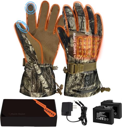 قفازات ساخنة 7.4 فولت للرجال والنساء، قفازات صيد قابلة لإعادة الشحن مع عبوتين من البطاريات، 3 إعدادات للحرارة، مقاومة للماء، بطانة صوف قابلة للتنفس، لصيد الأسماك على الجليد، التزلج (Next Camo G2، M-XXL) in Kuwait