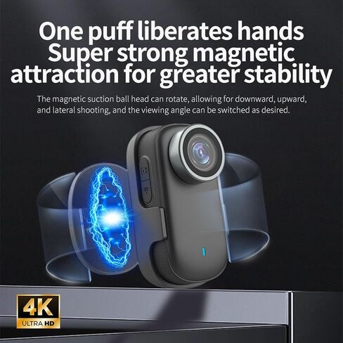 New Upgrade 4K 128GB Thumb Action Camera, 4K Wi-Fi HD Recorder, 1.47in HD Display, Equipped with a Waterproof Housing, Ultra Wide Angle and Preview Shooting, for Pet Walking, Work, Travel (Pink) in Saudi Arabia