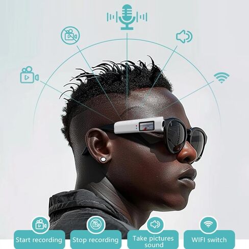 1080P HD POV Camera Smart Glasses (Black) in Saudi Arabia