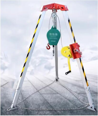 Portable Emergency Rescue Tripod Kit - 1800lbs Capacity, 7FT Adjustable Legs, 98FT Cable, Fall Protection for Tunnels, Pipelines, and Wellheads - Essential Lifting & Resc in Saudi Arabia