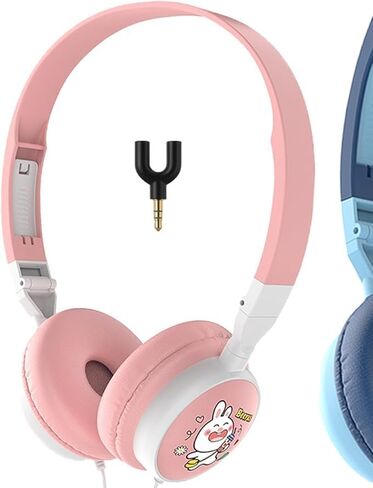 Kids Headphones for School 2 Pack with Headphone Splitter, Kids Headphones 2 Pack – Safe 98dB Volume, Fun Colors, Perfect for Sharing at Home, Travel & Classroom, Blue in Kuwait