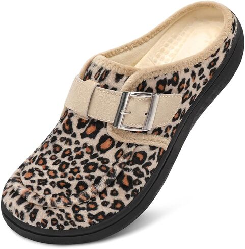 JOINFREE Womens Slippers Wide Slip on Mules Adjustable Diabetic Slipper Warm Memory Foam House Slippers for Edema Swollen Bunions Indoor & Outdoor in Saudi Arabia