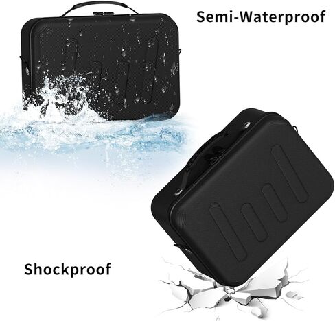 Hard Shell Camera Case Compatible with Canon EOS Rebel T7/R50/R100 and More DSLR & Mirrorless Cameras – Portable Travel Bag with Adjustable Dividers, Mesh Pocket & Shoulder Strap (Black) in Kuwait