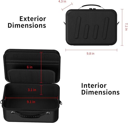 Hard Shell Camera Case Compatible with Canon EOS Rebel T7/R50/R100 and More DSLR & Mirrorless Cameras – Portable Travel Bag with Adjustable Dividers, Mesh Pocket & Shoulder Strap (Black) in Kuwait