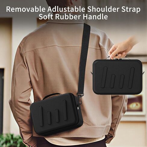 Hard Shell Camera Case Compatible with Canon EOS Rebel T7/R50/R100 and More DSLR & Mirrorless Cameras – Portable Travel Bag with Adjustable Dividers, Mesh Pocket & Shoulder Strap (Black) in Kuwait