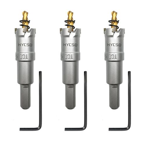 3/4 Inch Carbide Hole Saw Kit – Heavy Duty Tungsten Carbide Tipped Hole Saw Drill Bits with Titanium-Plated Pilot Bits for Stainless Steel, Wood, and Sheet Metal Cutting, 3PCS in Saudi Arabia