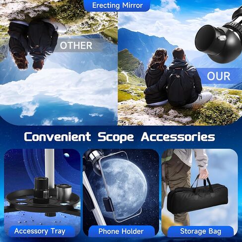70mm Aperture Telescope for Adults Astronomy Beginners, 400mm Portable Refractor Telescopes in Saudi Arabia