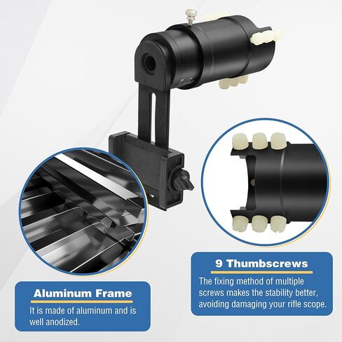 Rifle Scope Mount Upgrated Camera Adapter - All Aluminum 360 Degree Rotated Design Smartphone Mount for Outdoor Hunting Birding Photography - Adjustable for Eye Relief Diameter of 33-41mm in Saudi Arabia
