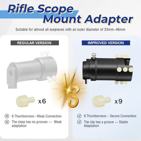 Rifle Scope Mount Upgrated Camera Adapter - All Aluminum 360 Degree Rotated Design Smartphone Mount for Outdoor Hunting Birding Photography - Adjustable for Eye Relief Diameter of 33-41mm in Saudi Arabia