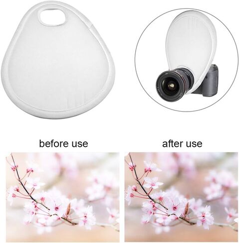Camera Flash Diffuser with Storage Bag, Adjustable Translucent Diffusers fits Over The Camera Lens, Portable Foldable Speedlight Flash Diffuser Reflector(Color:White - 1 pc) in Kuwait