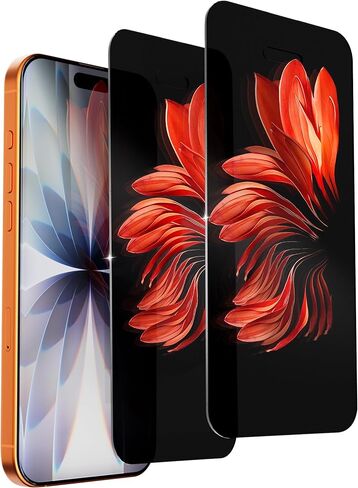 واقي شاشة للخصوصية لهاتف iPhone 16 Pro Max من الزجاج المقسى لهاتف iPhone16 ProMax مضاد للتجسس ومضاد للضوء الأزرق مع إطار تثبيت بدون فقاعات (6.9 بوصة وردي) in Kuwait