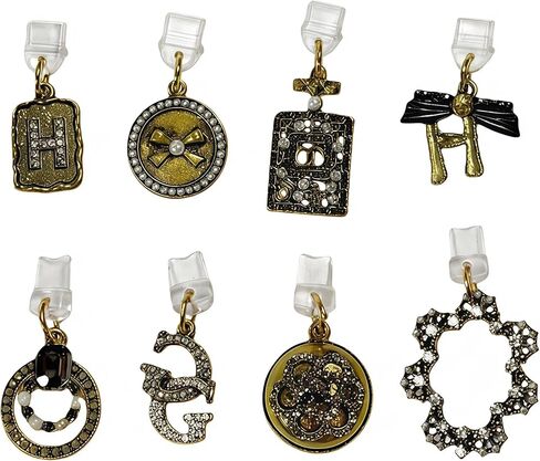 8PCS Charms for E-Reader/Cell Phone: Vintage Bling Dust Plug Charm Compatible with 4 PCS Type C/USB C Charging Port & 4PCS Lightning Port, Plug Cover Protectors for Book Lover Gift in Saudi Arabia