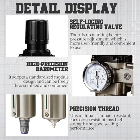 Upgraded 3/4" NPT Industrial Air Dryer for Compressor, 3 Stage Air Compressor Water Separator System, Particulate Filter, Coalescing Filter, Desiccant Dryer & Air Regulator,Auto Drain in Saudi Arabia