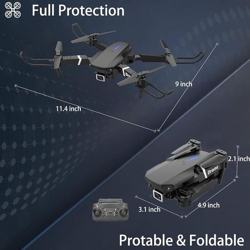 طائرة بدون طيار Falcon X 4K مع جهاز تحكم عن بعد، طائرة رباعية المروحية FPV قابلة للطي مع كاميرا واسعة الزاوية، 3 بطاريات وحقيبة - طائرة بدون طيار سهلة الطيران للمبتدئين والمتحمسين in Kuwait