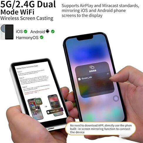 Wireless Video Monitor with Magnetic Holder - 4 inch HD Display and Bluetooth Remote for Content Creation, for iOS and Android Phones in Saudi Arabia