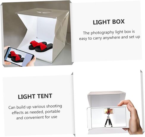 Homoyoyo خيمة التصوير الفوتوغرافي المحمولة مع أضواء LED، استوديو قابل للطي 30 سم مع خلفيات سوداء وبيضاء لتصوير المنتج وإطلاق النار in Saudi Arabia