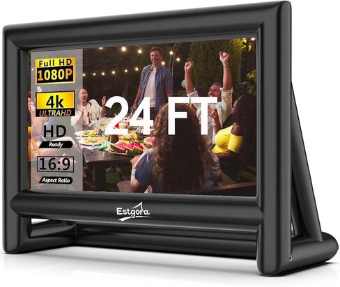 Estgora 14FT Inflatable Movie Screen Outdoor, Blow Up Projector Screen for Outside Front & Rear Projection Screen with Blower for Backyard Home Theater Pool in Kuwait