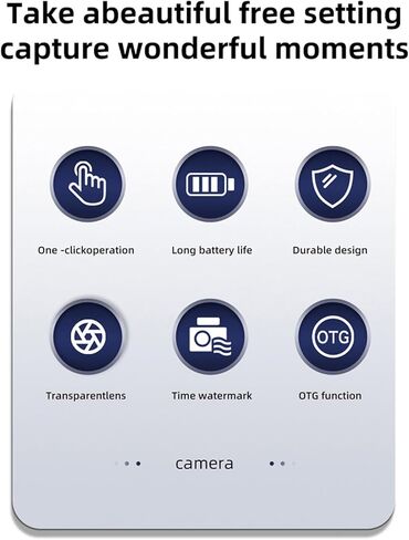 كاميرا رقمية، كاميرا سفر HD 2MP 1080P، قابلة لإعادة الشحن من النوع C، تصميم مضغوط، شاشة ملونة، لتسجيل الحياة في الحرم الجامعي in Kuwait