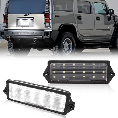 LED License Plate Lights Compatible with 2002-2009 Chevrolet Trailblazer GMC Envoy 2002 2003 2004 Oldsmobile Bravada 6000K White Rear Tag Light Lamp Assembly, 15000046, Pack of 2 in Saudi Arabia