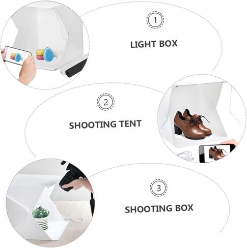 NUOBESTY Small 20cm LED Folding Light Box Tent with 4 Color Backdrops Portable Mini Photography Softbox for Product Shooting and Studio Lighting in Saudi Arabia