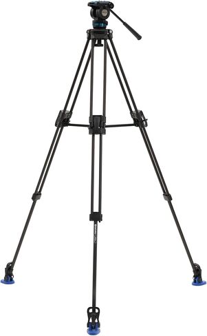 Benro Carbon-Fiber Lightning Lock Video Tripod Kit with KH Fluid Head, 60 mm Bowl, Mid-Level Spreader & Convertible Feet (C572LLKH) in Saudi Arabia