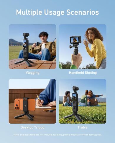 TELESIN حامل ثلاثي صغير ومقبض لـ DJI Osmo Pocket 3، مقبض حامل سطح المكتب مع برغي 1/4 بوصة، فتحة بنقرة واحدة ووصلة 3 أرجل ومضادة للقرص، كاميرا عمل عملية/الهاتف الخلوي/ملحقات الأجهزة الرقمية in Saudi Arabia