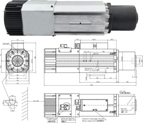 Automatic 12kw HSK63F air-cooled spindle 24000rpm 380V in Saudi Arabia