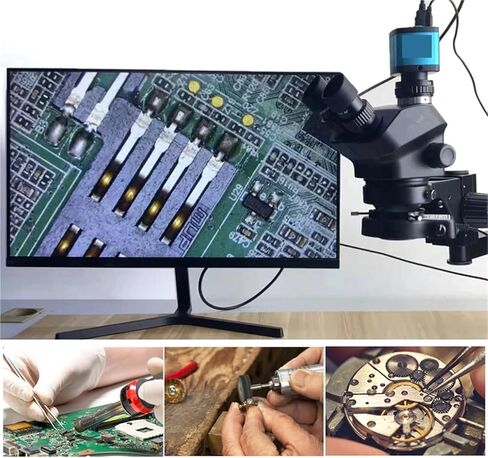 IMX307 48MP 50MP 4K HDMI USB C-Mount كاميرا فيديو مجهر صناعية للهاتف PC PCB IC لحام إصلاح in Kuwait