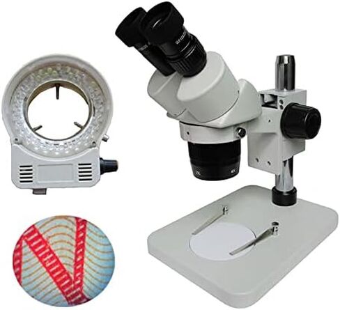 Microscope Accessories Kit with 64 Beads LED Illuminator Zoom 20X-40X Binocular Stereo Microscope Microscope Slides in Saudi Arabia