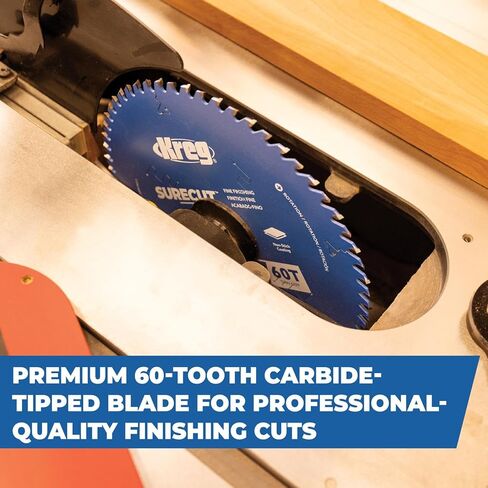 شفرة المنشار Kreg SureCut - شفرة نهائية ذات 60 سنًا من الكربيد Surecut للقطع السلس - طلاء مضاد للاهتزاز ومضاد للالتصاق - قطع دقيقة وتشغيل هادئ لمناشير الطاولة/المتري - KSB10FF60 in Saudi Arabia