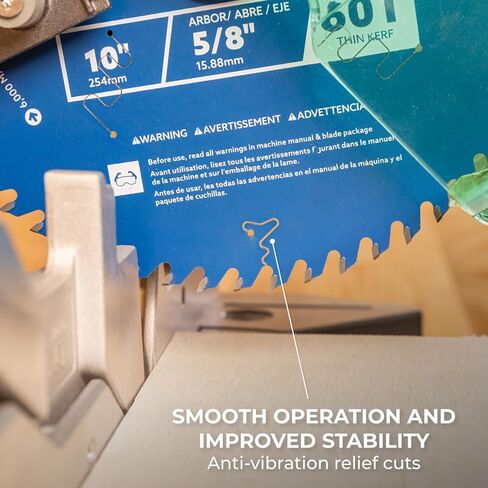 شفرة المنشار Kreg SureCut - شفرة نهائية ذات 60 سنًا من الكربيد Surecut للقطع السلس - طلاء مضاد للاهتزاز ومضاد للالتصاق - قطع دقيقة وتشغيل هادئ لمناشير الطاولة/المتري - KSB10FF60 in Saudi Arabia