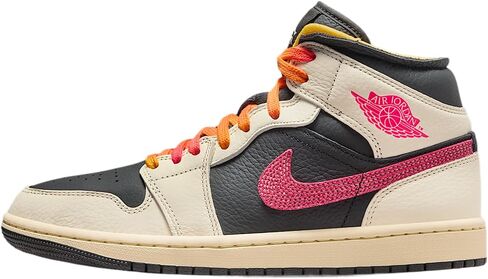حذاء Air Jordan 1 Mid SE Edge للنساء (عاجي شاحب/أسود/موسلين/وردي متسابق) in Kuwait
