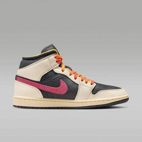 حذاء Air Jordan 1 Mid SE Edge للنساء (عاجي شاحب/أسود/موسلين/وردي متسابق) in Kuwait