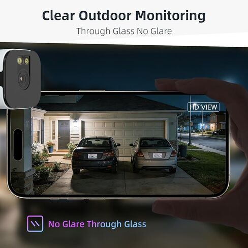 2K Window Surveillance Camera Indoor, 3MP WiFi 2.4GHz Security Camera with Infrared Night Vision, AI Motion Detection, Adhesive Mount for Apartments and Rentals, Cloud or Local Storage in Saudi Arabia