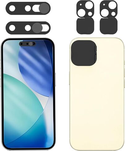 غطاء الكاميرا الأمامي متوافق مع iPhone 15/15 بالإضافة إلى غطاء العدسة الخلفية ، وحماية الخصوصية والأمان ولكن لا تؤثر على التعرف على الوجه （2Pack） in Saudi Arabia