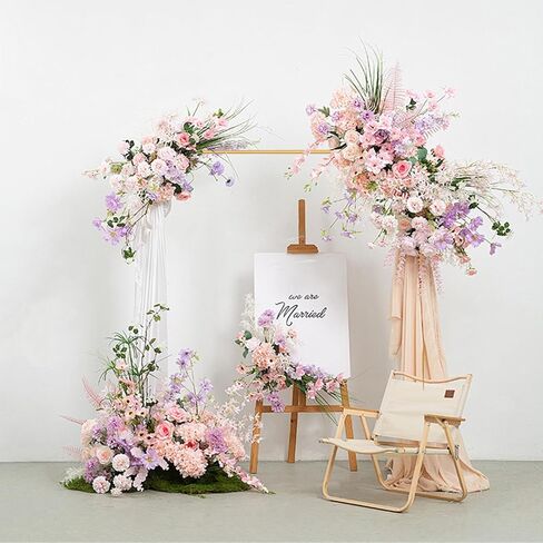 6.6FT Wedding Square Backdrop Stand Gold Wedding Arch Backdrop Stand for Wedding Party, Valentine's Day, Birthday, Anniversary, Baby Shower Support Decorations in Saudi Arabia