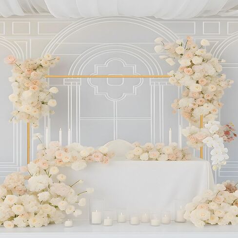 6.6FT Wedding Square Backdrop Stand Gold Wedding Arch Backdrop Stand for Wedding Party, Valentine's Day, Birthday, Anniversary, Baby Shower Support Decorations in Saudi Arabia