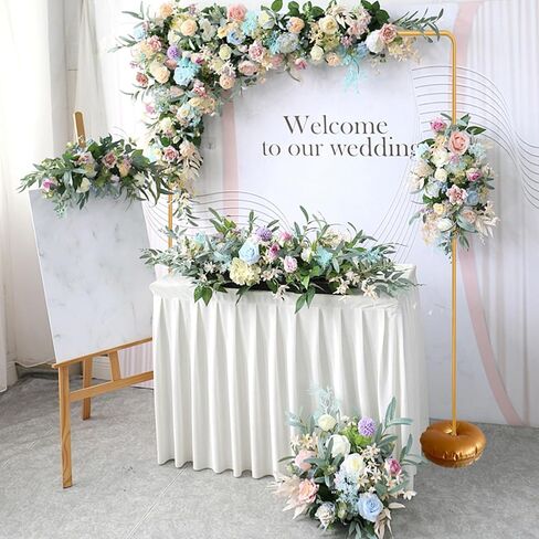 6.6FT Wedding Square Backdrop Stand Gold Wedding Arch Backdrop Stand for Wedding Party, Valentine's Day, Birthday, Anniversary, Baby Shower Support Decorations in Saudi Arabia