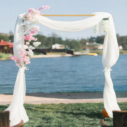 6.6FT Wedding Square Backdrop Stand Gold Wedding Arch Backdrop Stand for Wedding Party, Valentine's Day, Birthday, Anniversary, Baby Shower Support Decorations in Saudi Arabia