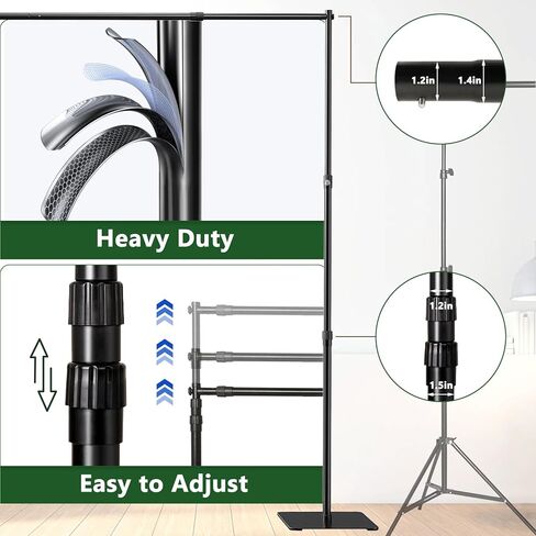 Photo Backdrop Stand Heavy Duty, Adjustable 10*8ft Back Drop Stand for Party, Sturdy Pipe and Drape Stand, Versatile Flower Wall Backdrop Frame for Wedding, Baby Shower, Birthday, Trade Shows in Saudi Arabia