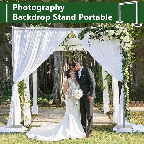 Photo Backdrop Stand Heavy Duty, Adjustable 10*8ft Back Drop Stand for Party, Sturdy Pipe and Drape Stand, Versatile Flower Wall Backdrop Frame for Wedding, Baby Shower, Birthday, Trade Shows in Saudi Arabia